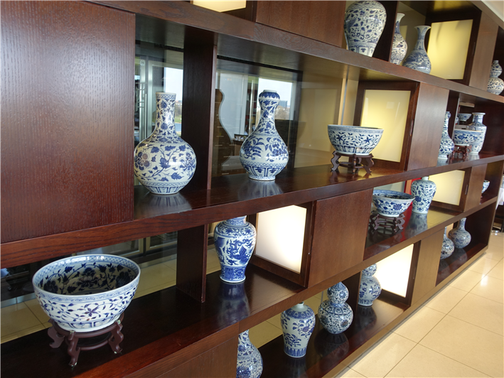 display of vases